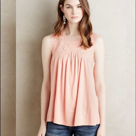 Anthropologie Tops - Anthropologie Meadow Rue Laia Peach Top NWOT